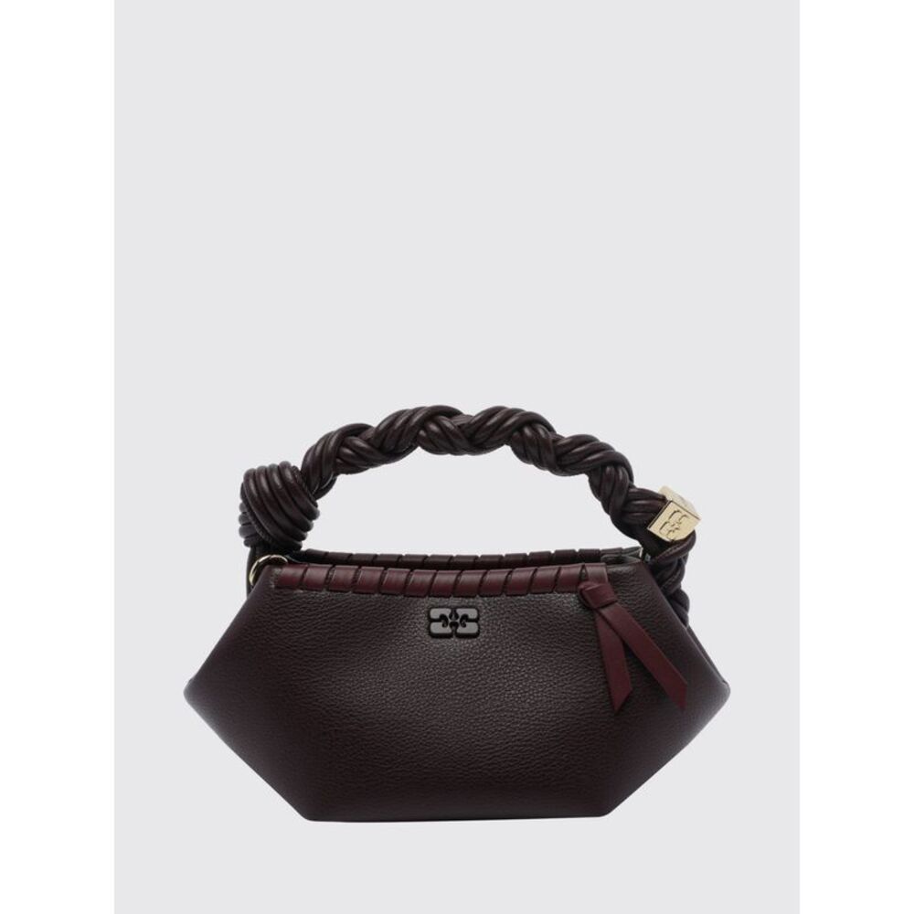 Ganni Women Ganni Small Bou Handbag With Braided Handle And Butterfly Logo